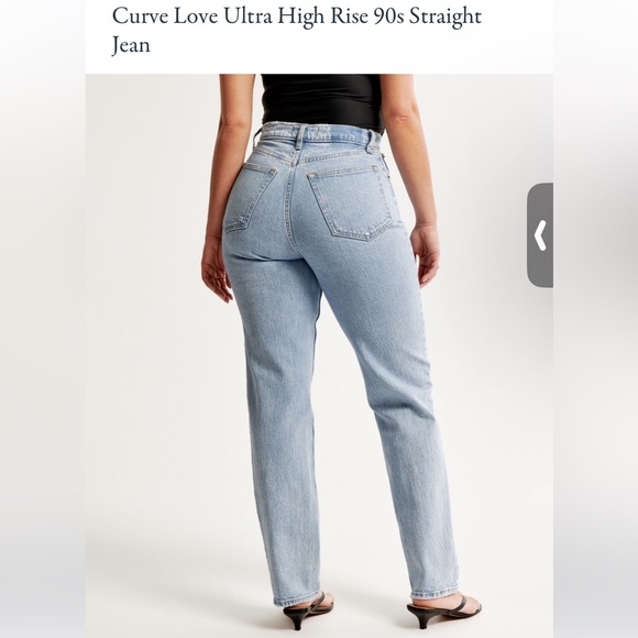 Abercrombie & Fitch • Curve Love 90s Straight Ultra High Rise Jeans Light Marble - Picture 5 of 13